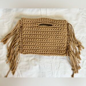 Urban Expressions Boho Macrame Fringe Clutch Bag